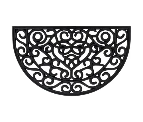 Durvju Paklājs, Pusapaļš, 45X75 Cm, Gumija Vidaxl