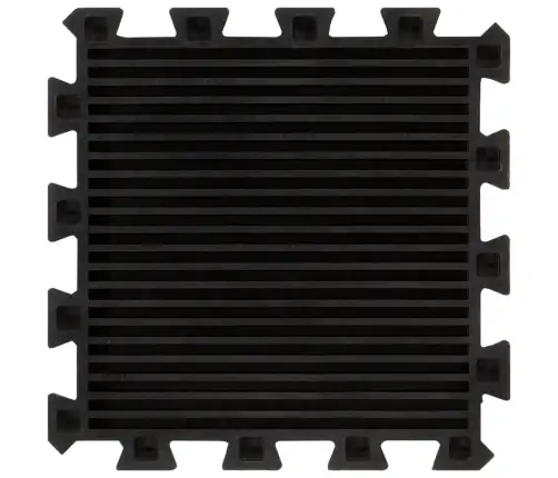 Paklājflīzes, 16 Gab., Melnas, 16 Mm, 30X30 Cm, Gumija Vidaxl