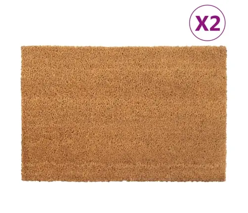 Durvju Paklājs, 2 Gab., 40X60 Cm, Pūkaina Kokosa Šķiedra Vidaxl