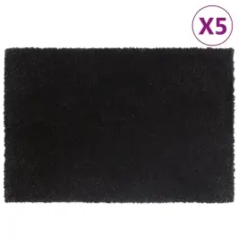 Uksematid 5 Tk, Must, 40 X 60 cm Flokeeritud Kookoskiud
