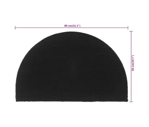 Uksematt, Must, Poolring, 50X80 cm Flokeeritud Kookoskiud