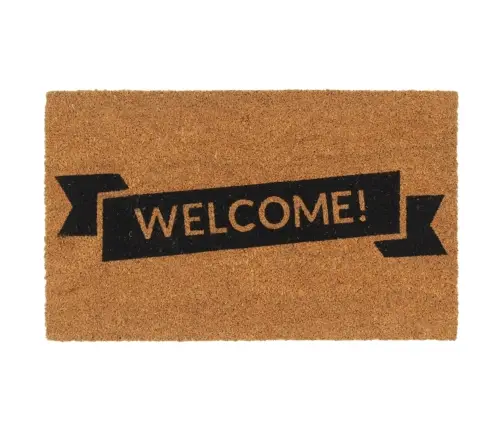 Durvju Paklājs, Dabīga Krāsa, 45X75 Cm, Pūkaina Kokosa Šķiedra Vidaxl