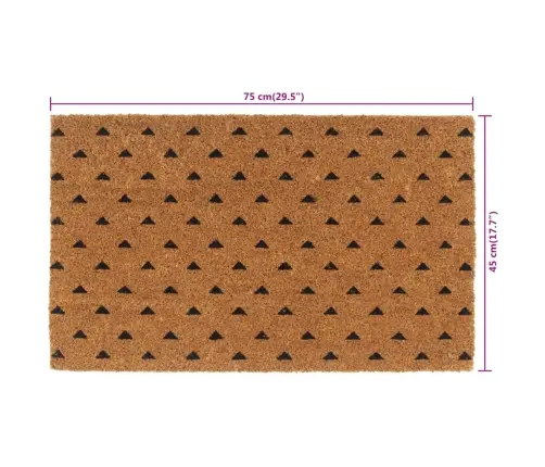 Durvju Paklājs, Dabīga Krāsa, 45X75 Cm, Pūkaina Kokosa Šķiedra Vidaxl