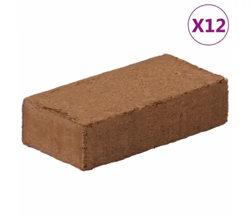 Kokosa Šķiedras Bloki, 12 Gab., 650 G, Kopā 7,8 Kg Vidaxl