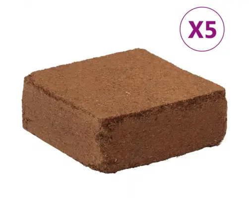 Kokosa Šķiedras Bloki, 5 Gab., 5 Kg, Kopā 25 Kg Vidaxl