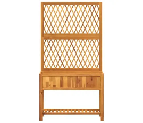 Dārza Puķu Kaste Ar Špaleru Un Plaukts 100X32X185 Cm Akācija Vidaxl