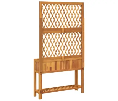Dārza Puķu Kaste Ar Špaleru Un Plaukts 100X32X185 Cm Akācija Vidaxl