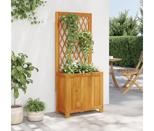 Dārza Puķu Kaste Ar Špaleru, 55X29,5X152 Cm, Akācija Vidaxl