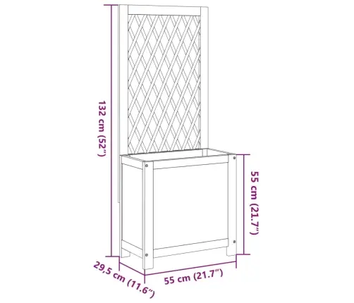 Dārza Puķu Kaste Ar Špaleru, 55X29,5X152 Cm, Akācija Vidaxl