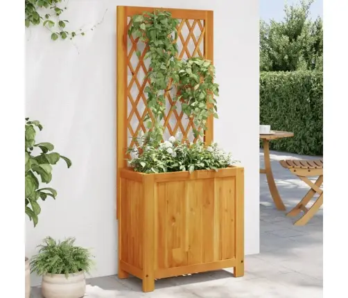 Dārza Puķu Kaste Ar Špaleru, 55X29,5X152 Cm, Akācija Vidaxl