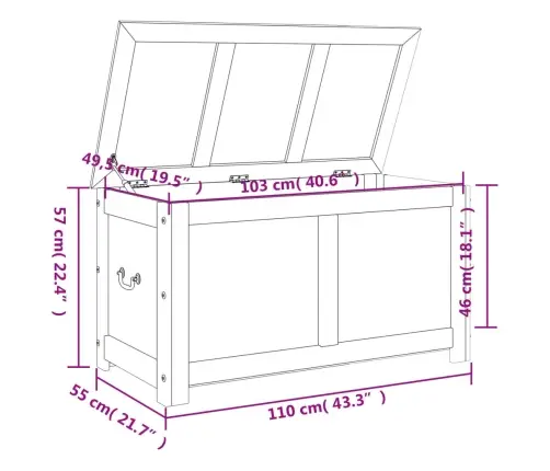Skrynia Daiktams Su Dangčiu, Ruda, Akacijos Medienos Masyvas