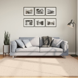 Paklājs Huarte, Īsa Spalva, Mīksts, Mazgājams, Bēšs, 200X200 Cm Vidaxl