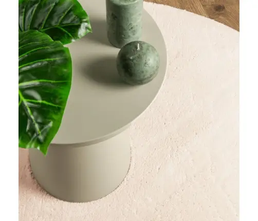 Paklājs Huarte, Īsa Spalva, Mīksts, Mazgājams, Bēšs, Ø 80 Cm Vidaxl