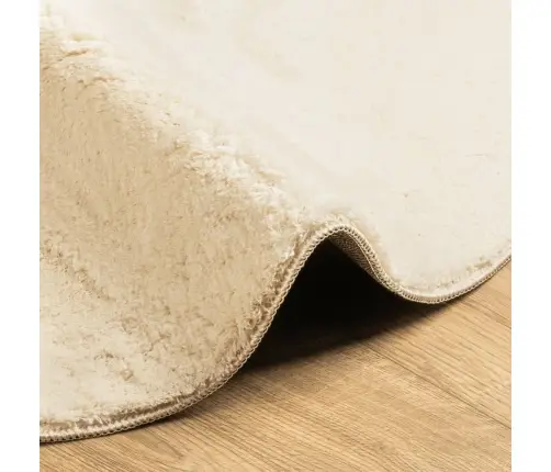 Paklājs Huarte, Īsa Spalva, Mīksts, Mazgājams, Bēšs, Ø 120 Cm Vidaxl