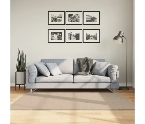 Paklājs Huarte, Īsa Spalva, Mazgājams, Smilškrāsa, 160X160 Cm Vidaxl