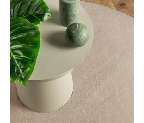 Vaip "Huarte", Lühikese Narmaga, Pestav, Liivakarva, Ø 80 Cm