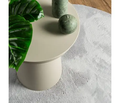 Paklājs Huarte, Īsa Spalva, Mīksts, Mazgājams, Pelēks, Ø 80 Cm Vidaxl