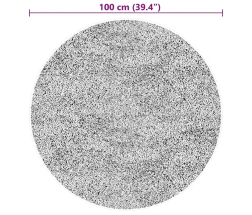 Paklājs Huarte, Īsa Spalva, Mīksts, Mazgājams, Pelēks, Ø 100 Cm Vidaxl