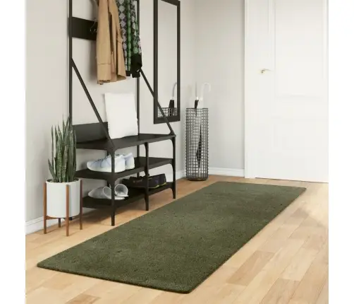 Paklājs Huarte, Īsa Spalva, Mīksts, Mazgājams, Zaļš, 80X250 Cm Vidaxl