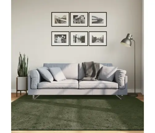 Paklājs Huarte, Īsa Spalva, Mīksts, Mazgājams, Zaļš, 200X200 Cm Vidaxl