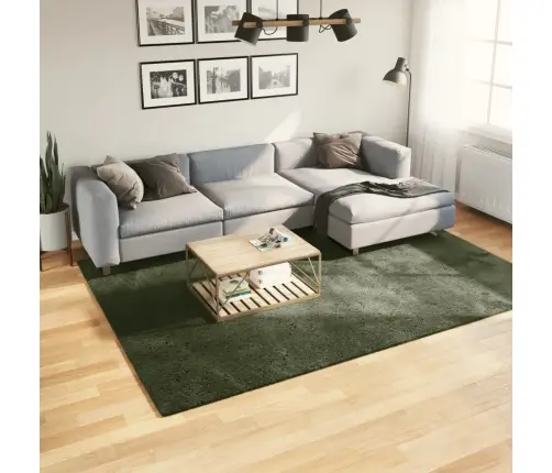 Paklājs Huarte, Īsa Spalva, Mīksts, Mazgājams, Zaļš, 200X280 Cm Vidaxl