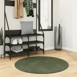 Paklājs Huarte, Īsa Spalva, Mīksts, Mazgājams, Zaļš, Ø 100 Cm Vidaxl