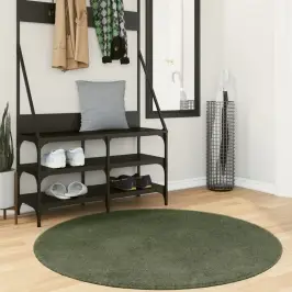 Paklājs Huarte, Īsa Spalva, Mīksts, Mazgājams, Zaļš, Ø 120 Cm Vidaxl