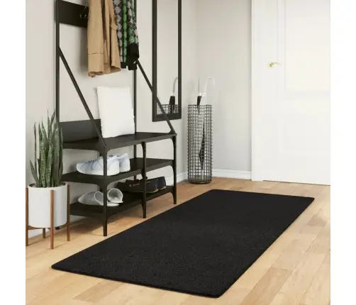 Vaip "Huarte", Lühikese Narmaga, Pestav, Must, 80X200 Cm