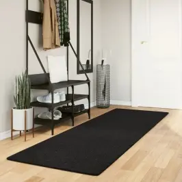 Vaip "Huarte", Lühikese Narmaga, Pestav, Must, 80 X 250 Cm