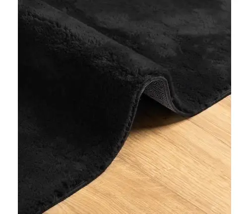 Paklājs Huarte, Īsa Spalva, Mīksts, Mazgājams, Melns, 100X200Cm Vidaxl