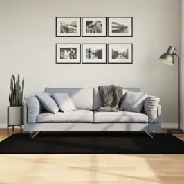 Paklājs Huarte, Īsa Spalva, Mīksts, Mazgājams, Melns, 100X200Cm Vidaxl