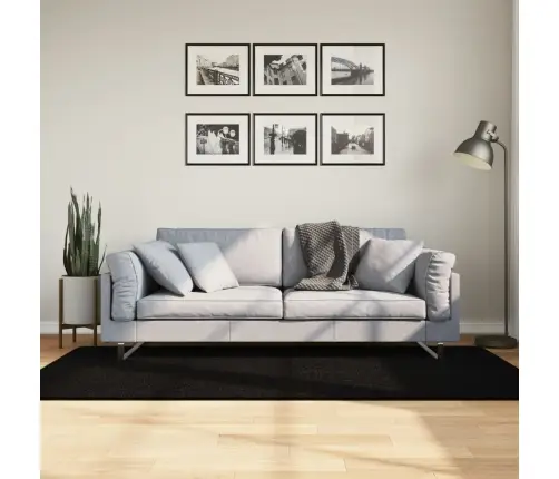 Paklājs Huarte, Īsa Spalva, Mīksts, Mazgājams, Melns, 100X200Cm Vidaxl