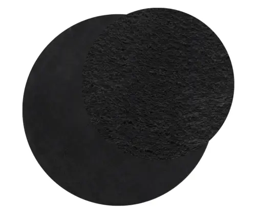 Paklājs Huarte, Īsa Spalva, Mīksts, Mazgājams, Melns, Ø 100 Cm Vidaxl