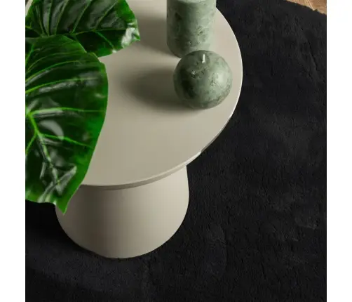 Paklājs Huarte, Īsa Spalva, Mīksts, Mazgājams, Melns, Ø 100 Cm Vidaxl