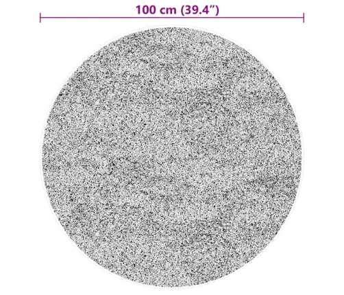 Paklājs Huarte, Īsa Spalva, Mīksts, Mazgājams, Melns, Ø 100 Cm Vidaxl