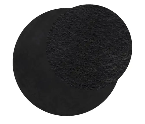 Paklājs Huarte, Īsa Spalva, Mīksts, Mazgājams, Melns, Ø 160 Cm Vidaxl