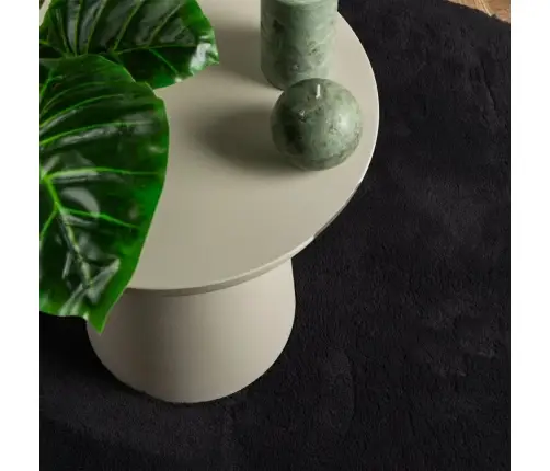 Paklājs Huarte, Īsa Spalva, Mīksts, Mazgājams, Melns, Ø 160 Cm Vidaxl