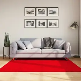 Paklājs Huarte, Īsa Spalva, Mīksts, Mazgājams Sarkans 160X160Cm Vidaxl