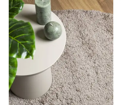 Paklājs Pamplona, Ø 80 Cm, Shaggy, Moderns, Bēšs Vidaxl