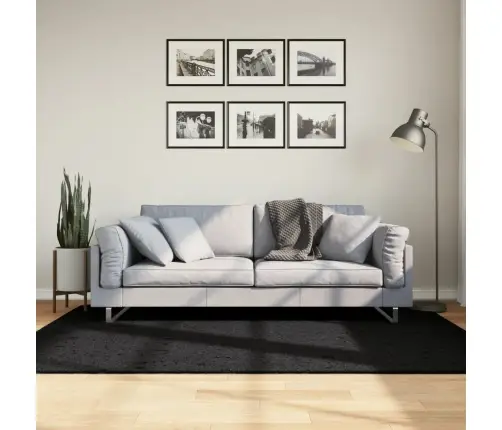 Paklājs Pamplona, 140X200 Cm, Shaggy, Moderns, Melns Vidaxl