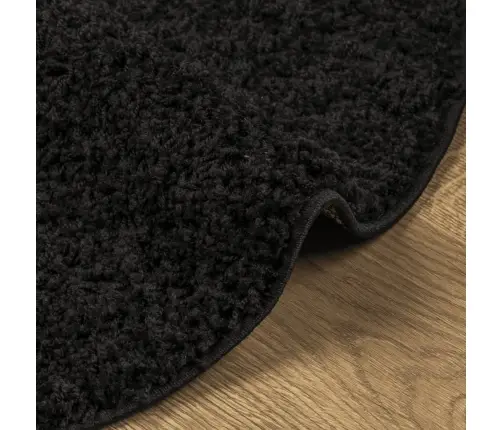 Kõrge Narmaga Shaggy Vaip, Must, Ø 100 Cm