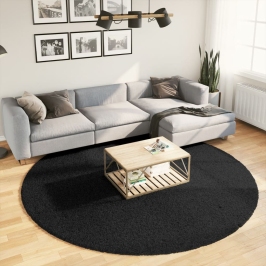 Paklājs Pamplona, Ø 240 Cm, Shaggy, Moderns, Melns Vidaxl