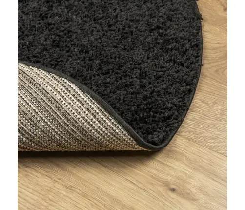 Paklājs Pamplona, Ø 280 Cm, Shaggy, Moderns, Melns Vidaxl
