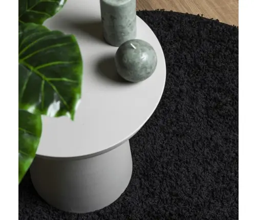 Paklājs Pamplona, Ø 280 Cm, Shaggy, Moderns, Melns Vidaxl