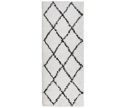 Paklājs Pamplona, 80X200Cm, Shaggy, Moderns, Krēmkrāsu Un Melns Vidaxl