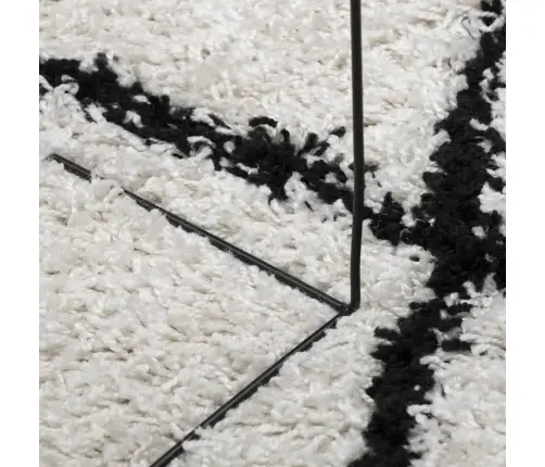 Paklājs Pamplona, 80X200Cm, Shaggy, Moderns, Krēmkrāsu Un Melns Vidaxl