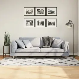 Paklājs Pamplona, 100X200Cm, Shaggy, Moderns Krēmkrāsu Un Melns Vidaxl Paklājs Pamplona, 100X200Cm, Shaggy, Moderns Krēmkrāsu Un Melns Vidaxl