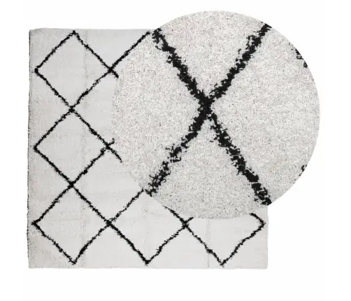 Shaggy Kilimas Pamplona, Kreminis Ir Juodas, 160X160Cm