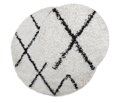 Paklājs Pamplona, Ø 240 Cm, Shaggy, Moderns, Krēmkrāsu Un Melns Vidaxl Paklājs Pamplona, Ø 240 Cm, Shaggy, Moderns, Krēmkrāsu Un Melns Vidaxl