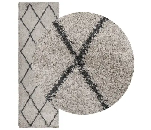 Paklājs Pamplona, 80X250 Cm, Shaggy Moderns Bēšs Antracītpelēks Vidaxl